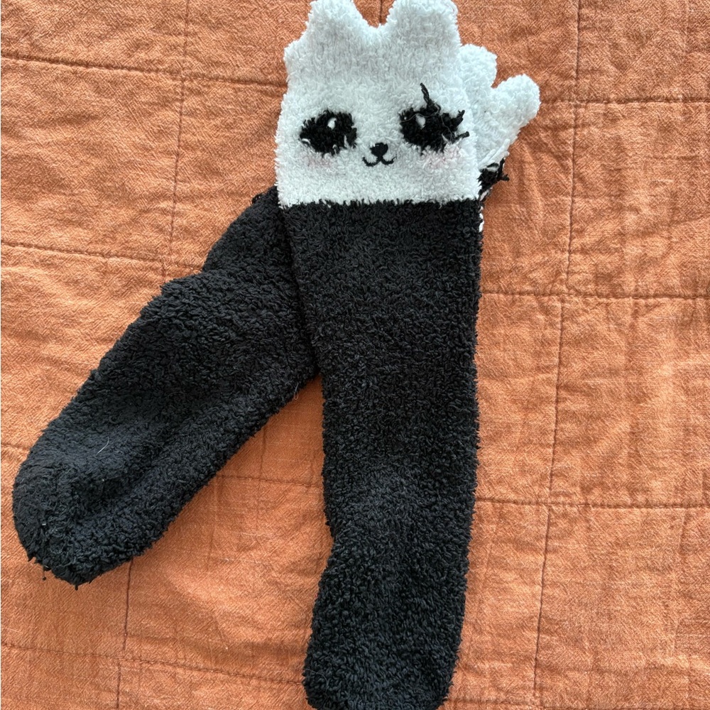 Cute Black and White Cat Socks